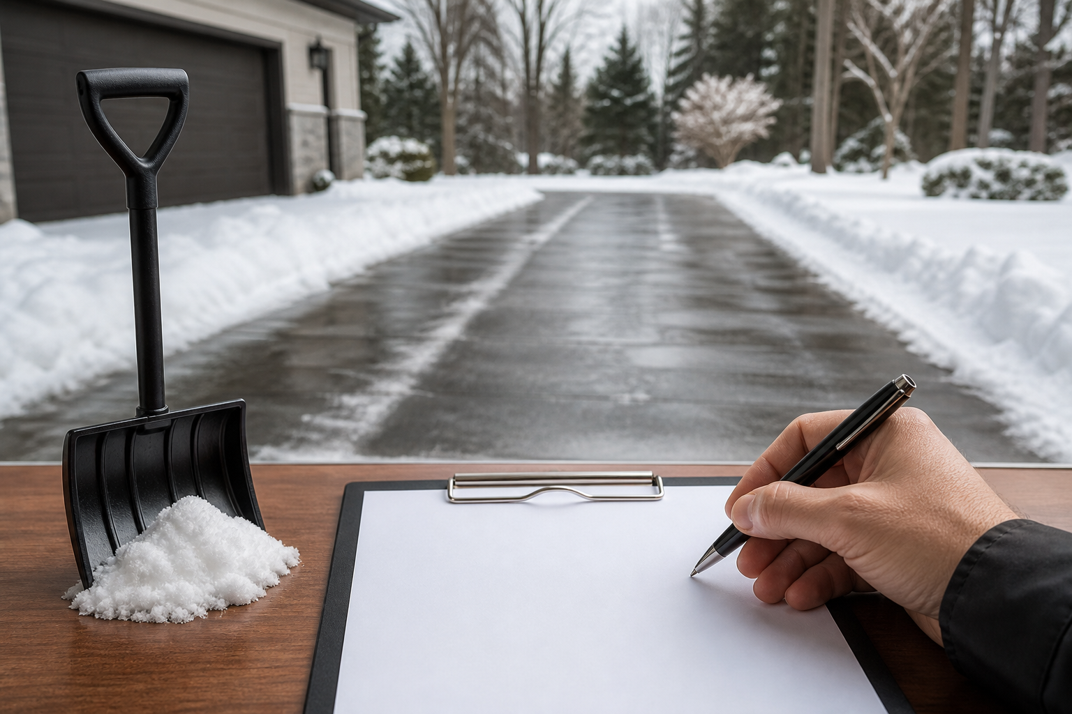 Contrat déneigement saison hiver